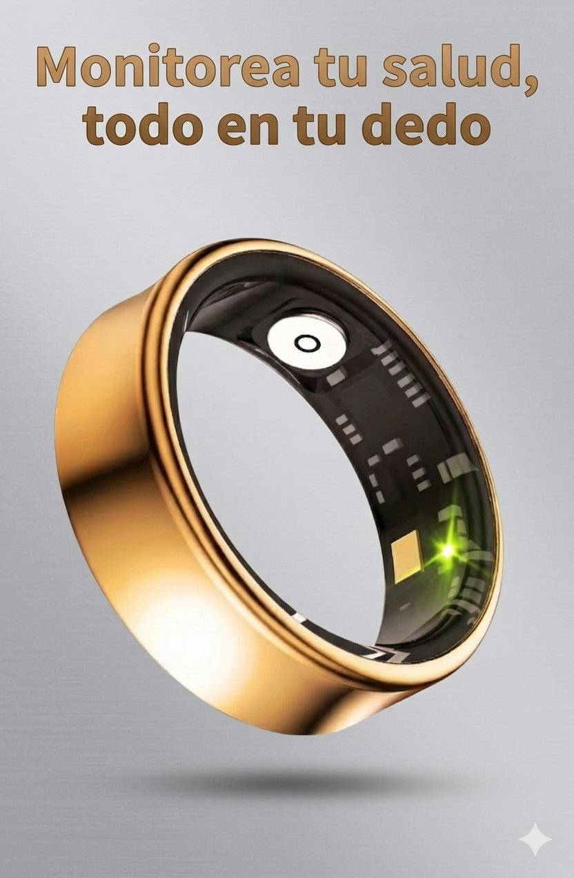 Anillo Inteligente Titanio Con IA - Salud Sueño Estrés Ritmo Cardíaco Deportes