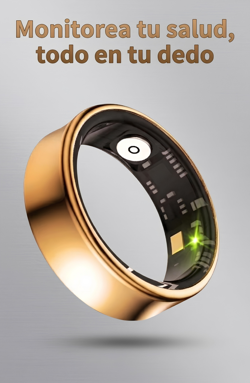 Anillo Inteligente Titanio Con IA - Salud Sueño Estrés Ritmo Cardíaco Deportes